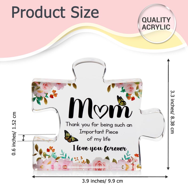 VELENTI Gifts for Mom - Cute Engraved Acrylic Block Puzzle Piece - Adorable Mum Gift from Son  Daughter - Fun Christmas  Mothers Day  Retirement Gift Idea - Fancy Decoration Piece for Home  Office - Image 3